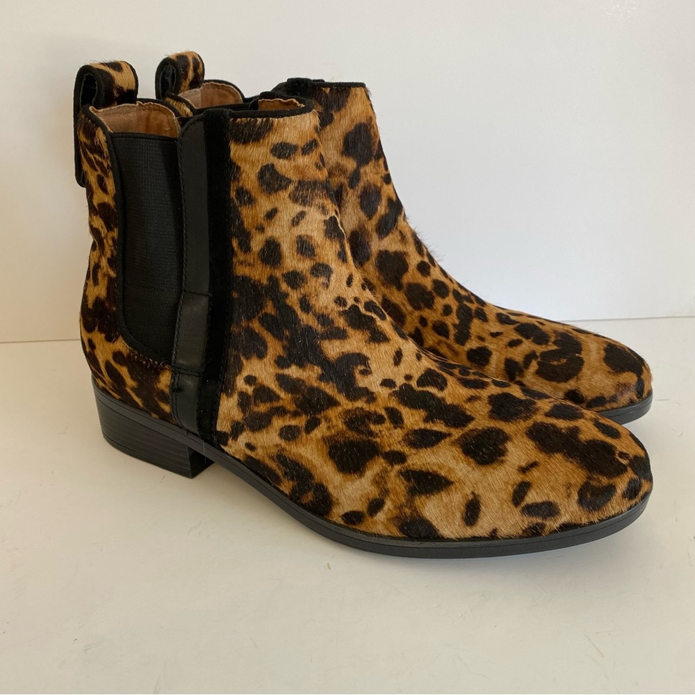 Rockport Larkyn pull on Chelsea ankle boot Leopard calf hair 9.5 women